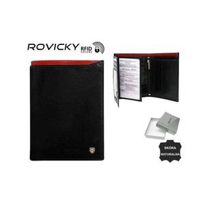 Pánská kožená peněženka N4-RVT-6870 černá a červená obraz