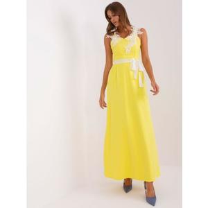 Dámské šaty s aplikacemi maxi SASHA žluté obraz