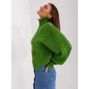 Dámský svetr oversize s dlouhým rukávem ABONI zelený obraz