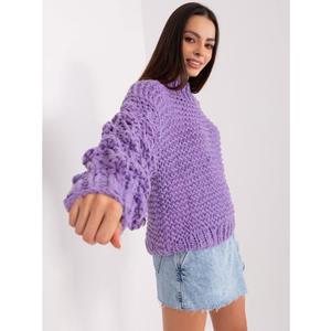 Dámský svetr nadměrné velikosti s buffovými rukávy EVERE fialový obraz