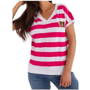 Bílo-tmavě růžové pruhované tričko obraz