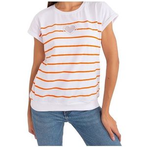 Bílo-oranžové pruhované triko obraz