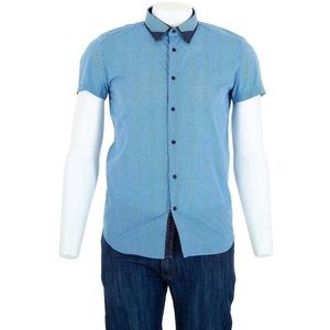 Pánská košile s krátkým rukávem Glo Story - modrá obraz