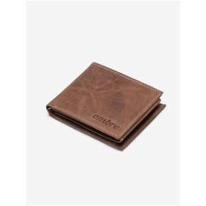 Hnědá pánská kožená peněženka Ombre Clothing A092 obraz
