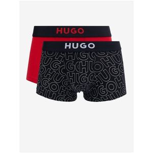 Sada dvou pánských boxerek v černé a červené barvě HUGO obraz