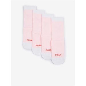 Sada dvou párů dámských ponožek ve světle růžové barvě Puma Cat Logo obraz