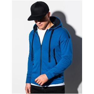 Modrá pánská mikina na zip s kapucí Ombre Clothing B1076 obraz