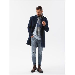 Tmavě modrý pánský kabát Ombre Clothing C501 obraz