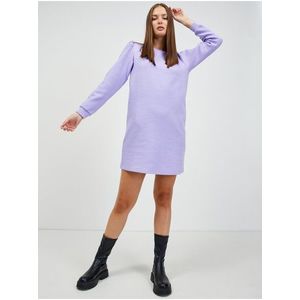 Světle fialové žebrované mikinové šaty SKFK Lexury obraz