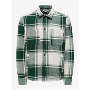 Zelená pánská kostkovaná košilová bunda ONLY & SONS Mace obraz