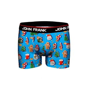 Páánské boxerky John frank JFBD38-CANDY CANE L Modrá obraz