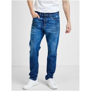 Modré pánské straight fit džíny s vyšisovaným efektem Diesel Fining obraz