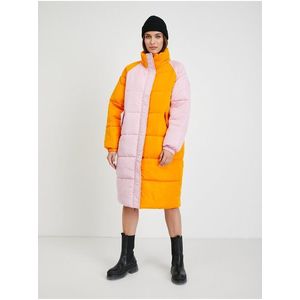 Růžovo-oranžový dámský zimní kabát ICHI obraz