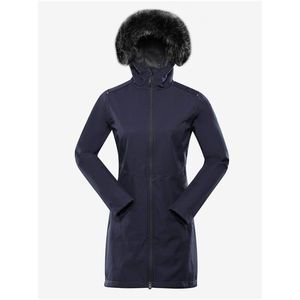 Tmavě modrý dámský softshellový kabát s kapucí ALPINE PRO IBORA obraz