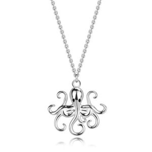 Stříbrný náhrdelník 925 - chobotnice s chapadly, malé černé oči obraz