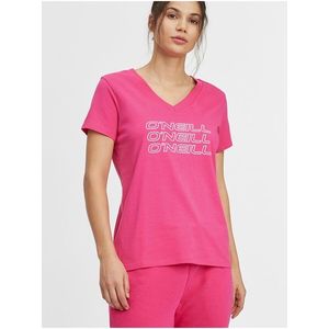Růžové dámské tričko O'Neill Triple Stack V-Neck obraz