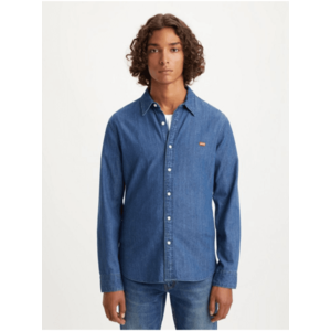 Tmavě modrá pánská džínová košile Levi's® LS Battery HM Shirt Slim Lyon obraz
