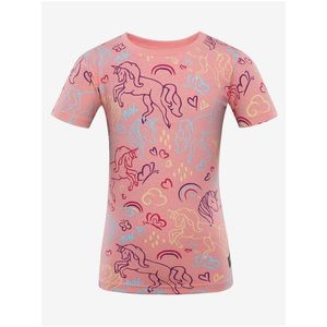 Růžové holčičí vzorované tričko s motivem jednorožce NAX ERDO obraz