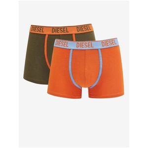 Sada dvou pánských boxerek v khaki a oranžové barvě Diesel obraz