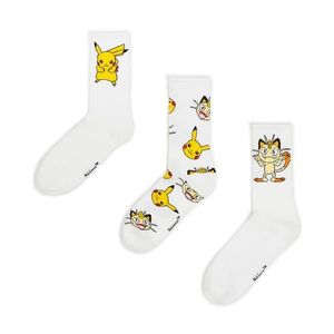 Cropp - Sada 3 párů ponožek Pokémon - Bílá obraz