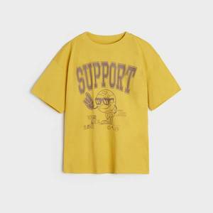 Sinsay - Tričko s krátkými rukávy a potiskem - Žlutá obraz