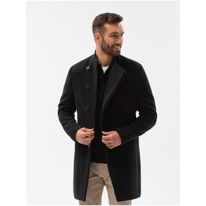 Černý pánský kabát Ombre Clothing C501 obraz