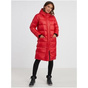 Červený dámský prošívaný zimní kabát SAM 73 obraz