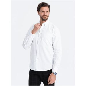 Bílá pánská košile Ombre Clothing obraz