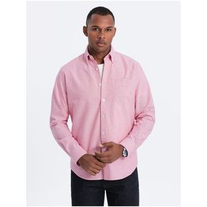 Růžová pánská košile Ombre Clothing obraz