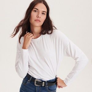 Reserved - Tričko střihu regular s dlouhými rukávy - Bílá obraz