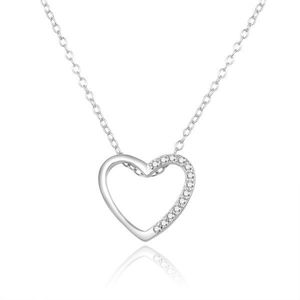 Beneto Romantický stříbrný náhrdelník se zirkony AGS1109/47L (řetízek, přívěsek) obraz
