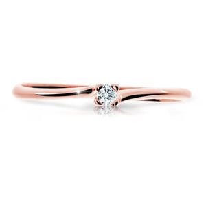 Cutie Diamonds Třpytivý prsten z růžového zlata s briliantem DZ6733-2948-00-X-4 49 mm obraz