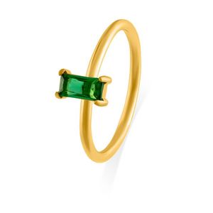 Troli Půvabný pozlacený prsten se zeleným zirkonem 57 mm obraz