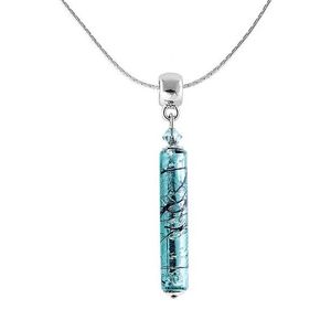 Lampglas Krásný náhrdelník Turquoise Love s ryzím stříbrem v perle Lampglas NPR10 obraz