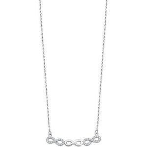 Lotus Silver Třpytivý stříbrný náhrdelník s čirými zirkony Nekonečno LP3316-1/1 obraz