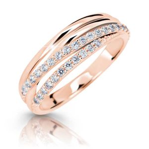 Cutie Jewellery Třpytivý prsten z růžového zlata Z6716-3352-10-X-4 48 mm obraz