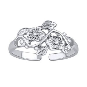 Silvego Otevřený stříbrný prsten na nohu květiny Alisa PRM12185R obraz