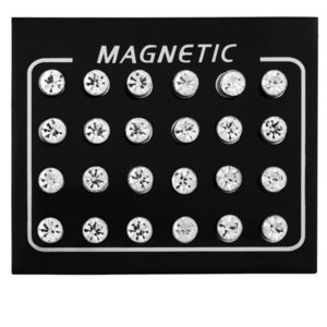 Troli Moderní sada magnetických náušnic s čirými krystaly (pecky, mini brož) obraz