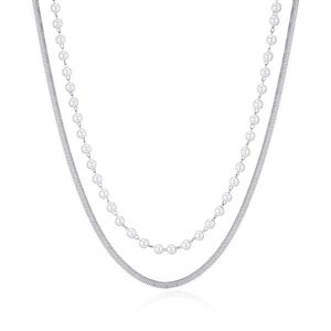 S`Agapõ Dvojitý ocelový náhrdelník s perlami Wisdom SWI05 obraz