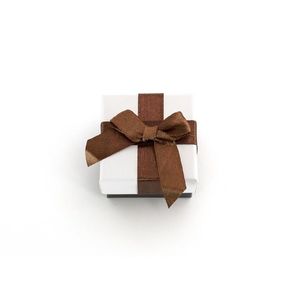 Beneto Exclusive Bílá dárková krabička s hnědou stužkou KP9-5 obraz
