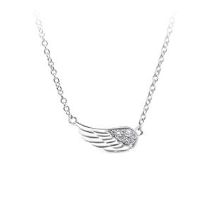 JVD Něžný stříbrný náramek se zirkony Andělské křídlo SVLB0218XH2BI18 obraz