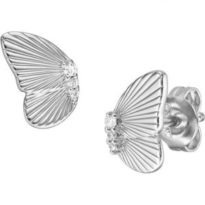 Fossil Slušivé stříbrné náušnice Butterflies s krystaly JFS00621040 obraz