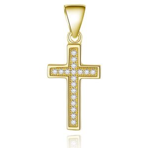 Beneto Pozlacený stříbrný přívěsek Křížek AGH589-GOLD obraz