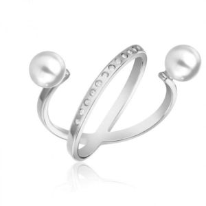 Emily Westwood Elegantní ocelový prsten s perlami WR1023S obraz