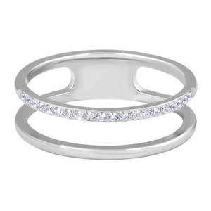 Troli Dvojitý minimalistický prsten z oceli Silver 52 mm obraz