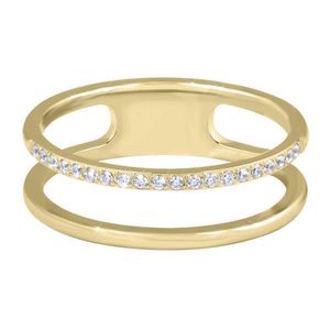 Troli Dvojitý minimalistický prsten z oceli Gold 60 mm obraz