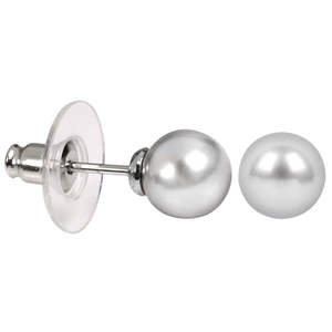 Levien Moderní perličkové náušnice Pearl Light Grey obraz