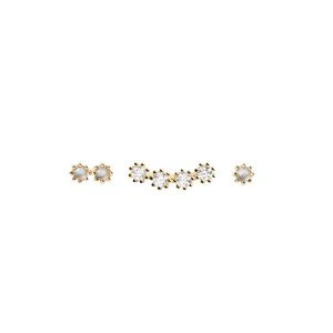 PDPAOLA Asymetrické pozlacené náušnice ze stříbra se zirkony OCEAN Gold BU01-051-U obraz
