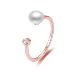 Beneto Otevřený bronzový prsten s pravou sladkovodní perlou AGG467-RG obraz