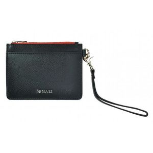 SEGALI Kožená mini peněženka-klíčenka 7290 A Black obraz